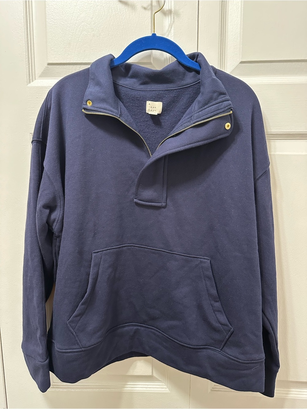 a new day Navy Zip-Neck Pullover Sweatshirt